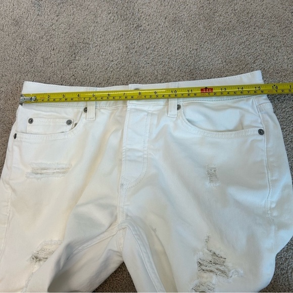 TOPMAN white distressed denim Jean shorts Sz 30🇨🇦 - Picture 6 of 9